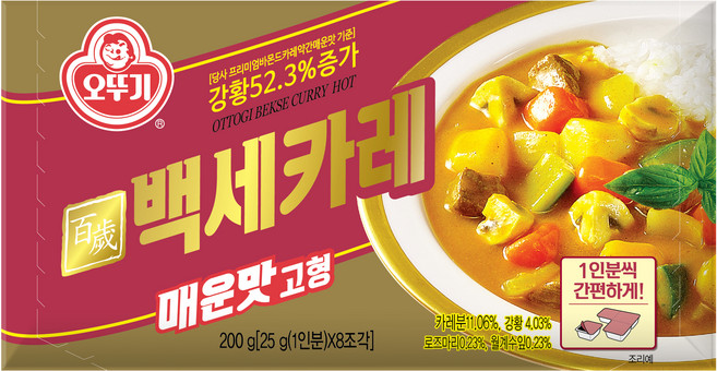 오뚜기 백세카레 고형 매운맛, 200g, 1개