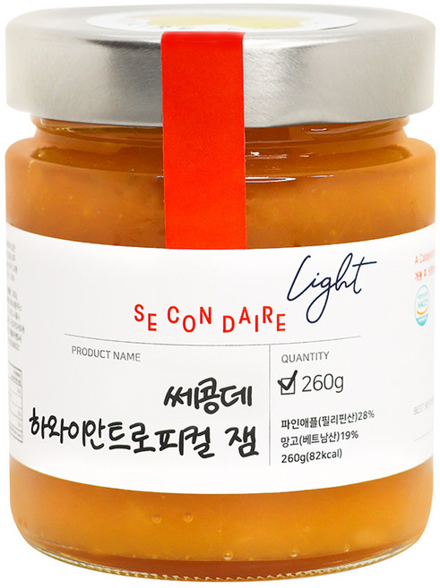 쎄콩데 저칼로리 Light 하와이안 트로피컬 잼, 260g, 1개
