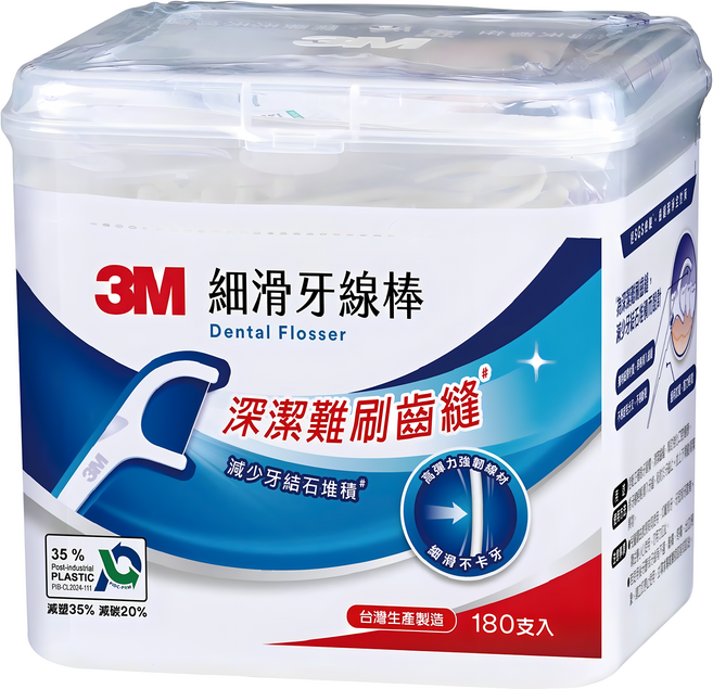 3M 細滑牙線棒 ECO新版, 180支, 1盒