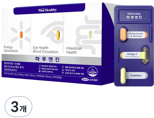 위시헬씨 하루엔진 멀티비타민, 30회분, 3박스