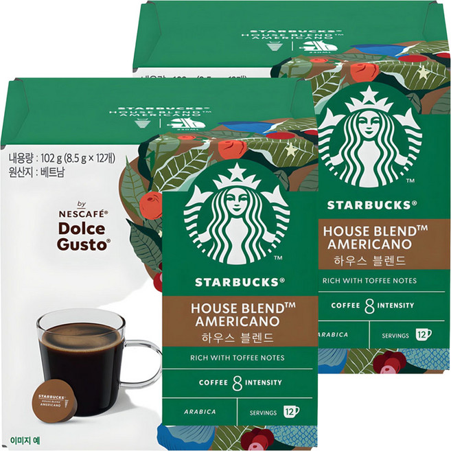 스타벅스 하우스블렌드 캡슐커피, 8.5g, 12개입, 2개