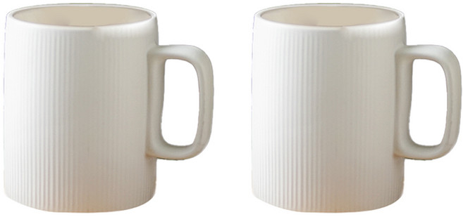 윤도자기 차곡 머그컵 380ml, 아이보리, 2개