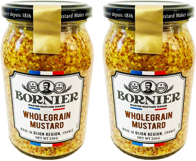 보르니에르 홀그레인 머스타드, 210g, 2개