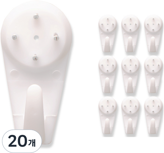 리빙홈디테일 홈 액자걸이 아이디어못 중형, 화이트, 20개