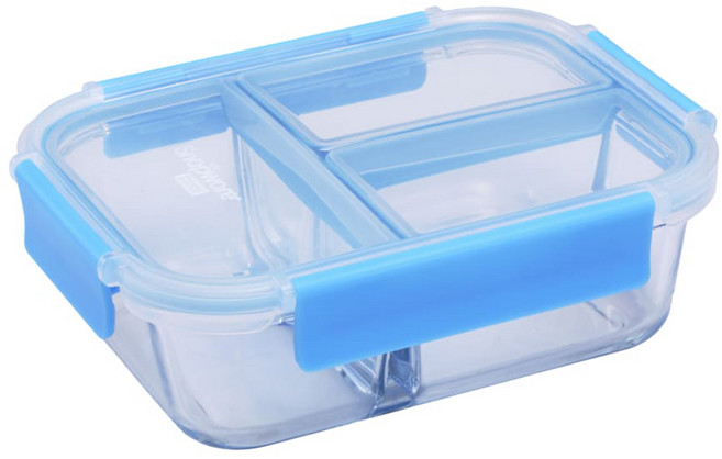 Corelle Brands 康寧餐具 Snapware Eco Divided 全三分隔玻璃保鮮盒, 容器 + 蓋子, 1個