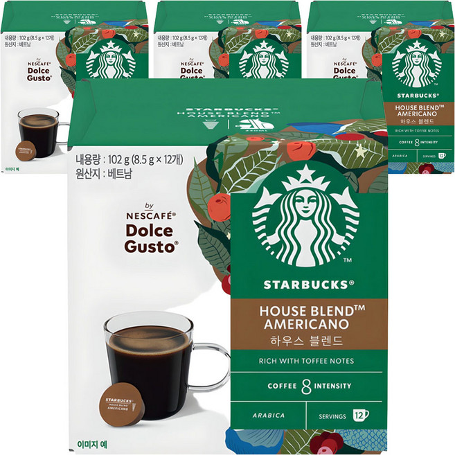스타벅스 하우스블렌드 캡슐커피, 8.5g, 12개입, 4개