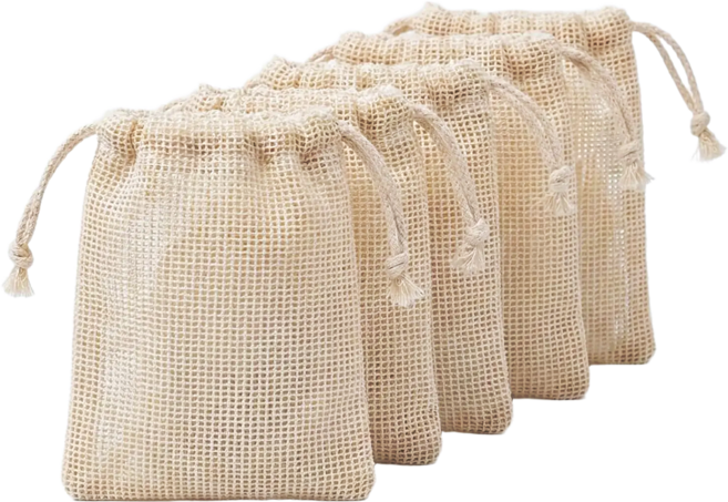 아윌비백 GOTS 유기농 인증받은 면으로 제작한 비누거품망 10x12cm, 5개, NATURAL