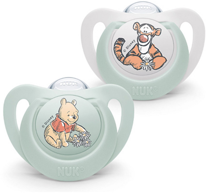 NUK 迪士尼矽膠安撫奶嘴 2入組, S2(6~18個月), 小熊維尼+跳跳虎, 1組