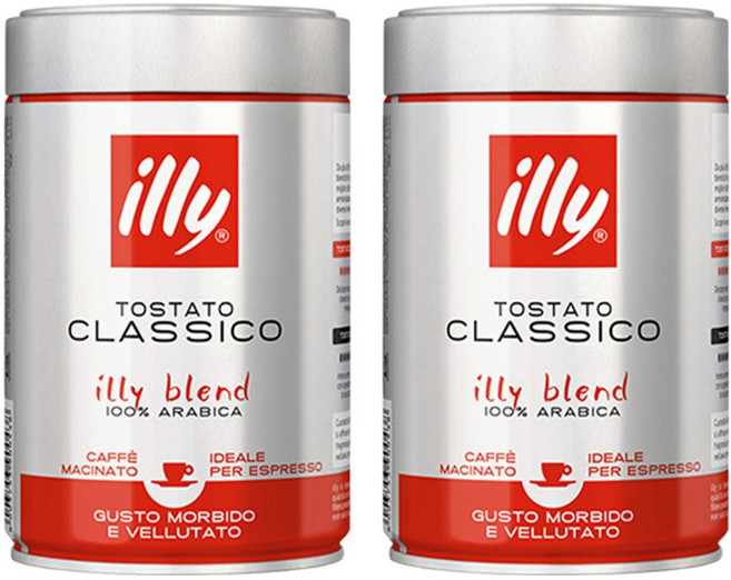 일리 클래식 로스트 그라운드 클라시코 분쇄원두, 에스프레소, 250g, 2개