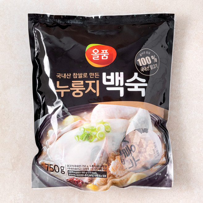 올품 누룽지백숙, 750g, 1팩