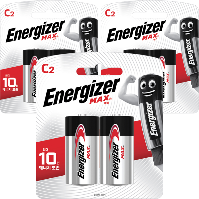에너자이저 맥스 건전지 C형, 2개입, 3개