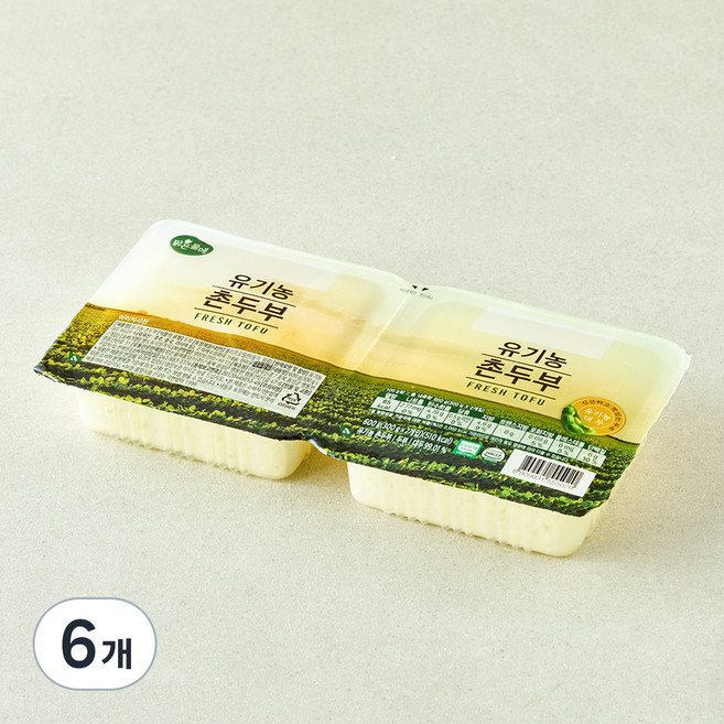 맑은물에 유기농 인증 촌두부, 300g, 12입