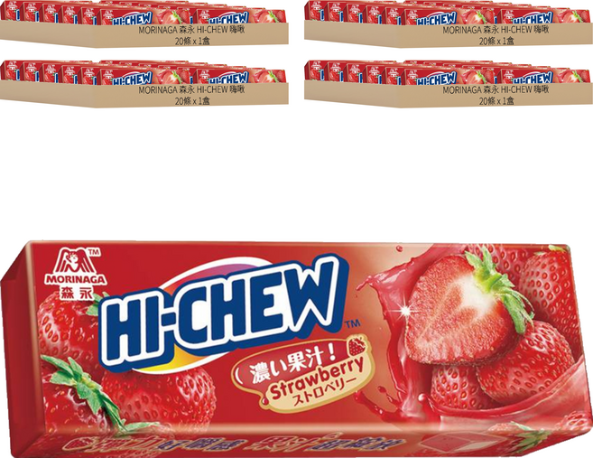 MORINAGA 森永 HI-CHEW 嗨啾 草莓軟糖 20條入, 640g, 4盒