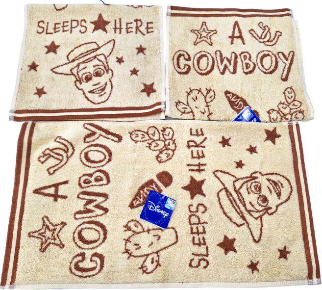 LIFE 來福牌 迪士尼牛仔胡迪洗臉巾 28*50公分 100%棉, 牛仔胡迪, 3條