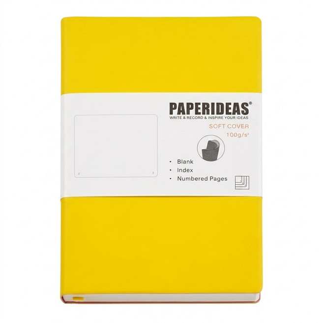 PAPERIDEAS A5 軟皮 空白 188頁, 檸檬黃, 1本
