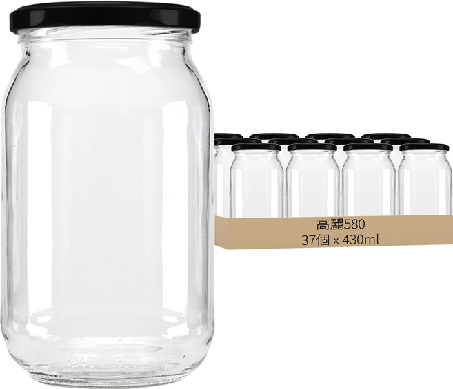 高麗580 多用途玻璃瓶, 37個, 430ml