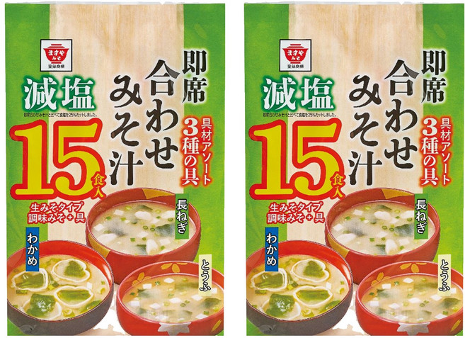 Masuya Miso 升屋 15食入綜合即食減鹽味噌湯, 300g, 2袋