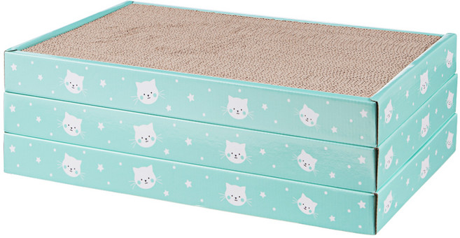 코멧 펫 평판형 고양이 스크래쳐 3개입 세트, 혼합색상, 1세트