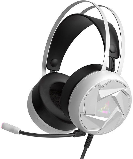 앱코 가상 7.1 ENC 서라운드 컴퓨터 게이밍 헤드셋, 화이트, N300