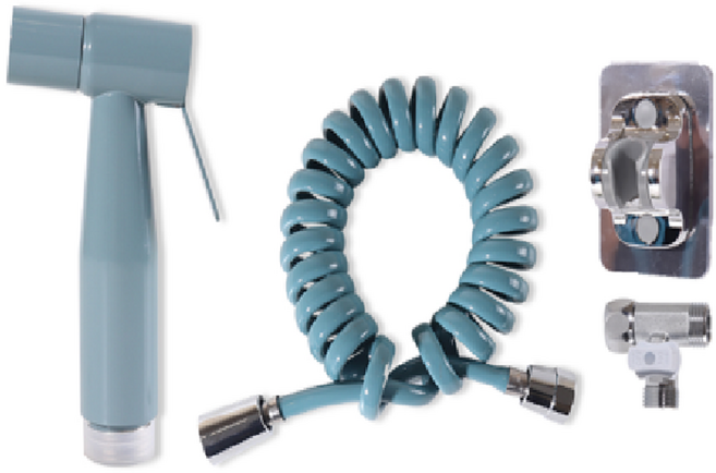 AQUADUO 浴室馬桶噴槍蓮蓬頭組, 1個, 夏威夷藍