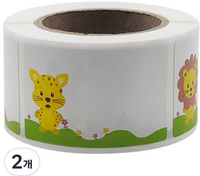 Starium 捲式8款動物標籤姓名貼紙, 200入, 2個, 混合色