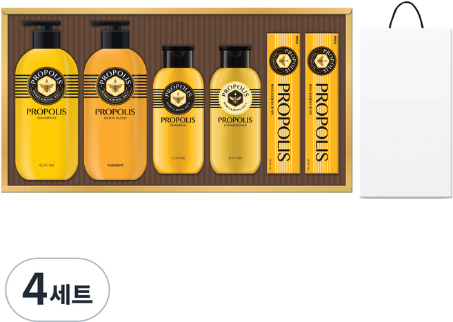 LG생활건강 프로폴리스 에센셜 선물세트 + 쇼핑백, 4세트