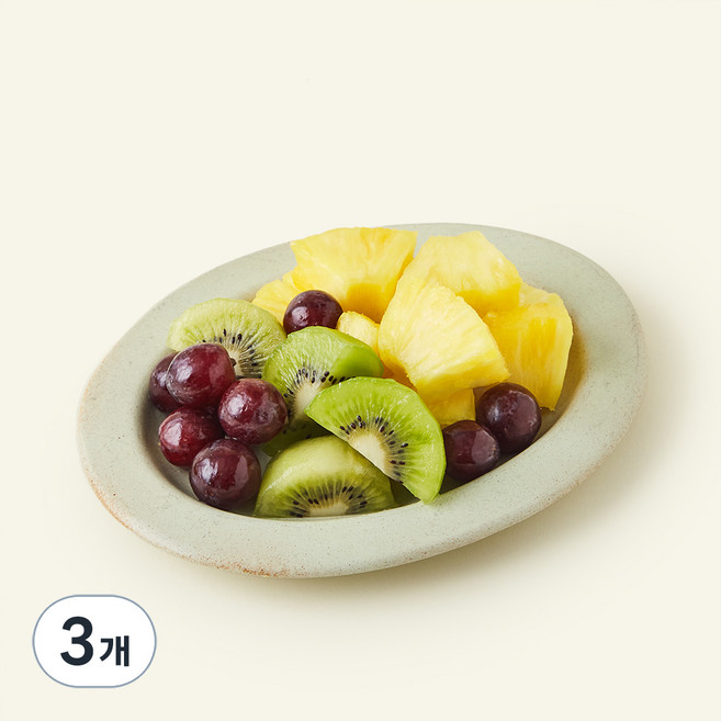 All바른농장 파인애플 키위 적포도 골고루 혼합팩 4, 3개, 300g
