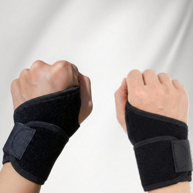 아리팡 인체공학 운동 전용 초경량 초슬림 손목보호대 2p, 블랙, 1개