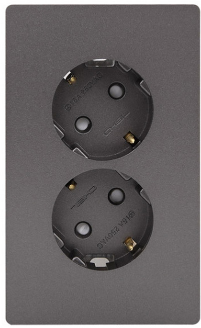 제일전기 디노 다크실버 콘센트 2구, 1개