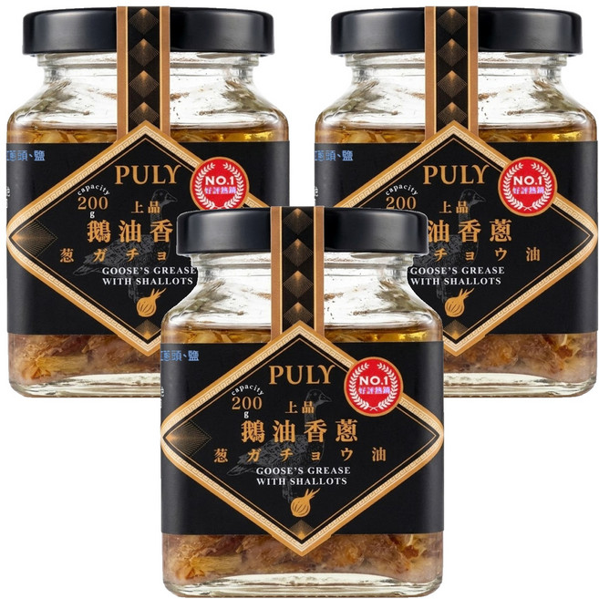 PULY 卜立 鵝油香蔥, 200g, 3罐