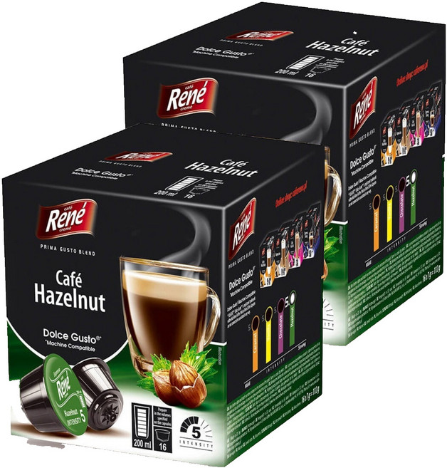 Rene 돌체구스토 호환 캡슐커피 헤이즐넛, 7g, 16개입, 2개
