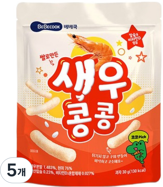 BEBECOOK 鮮蝦豆豆, 30g, 5個, 蝦