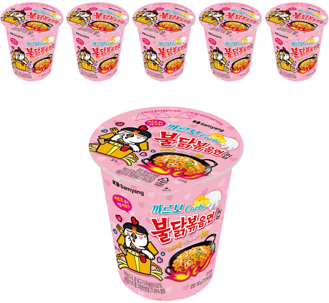 불닭볶음면 까르보 컵 80g, 6개
