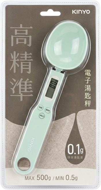 Kinyo 高精準電子湯匙秤 58 x 22 x 230mm 45g, 綠色, DS-001
