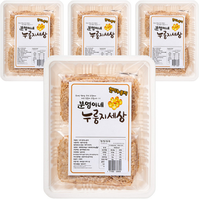 분영이네 누룽지세상 현미누룽지, 250g, 4개