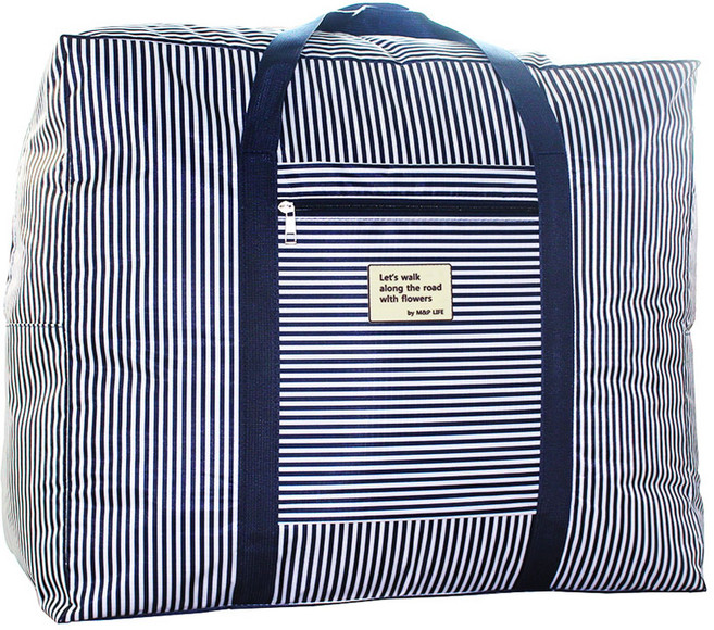 엠엔피라이프 옥스퍼드 스트라이프 이불정리함 대형 네이비, 스트라이프(네이비), 1개
