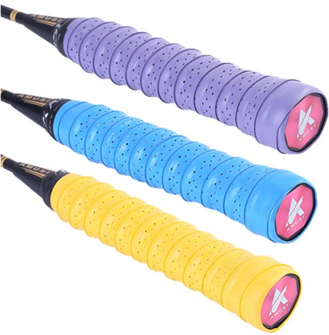 미니맥시 EVA 고급형 라켓 그립 밴드 3종 세트, 퍼플 + 블루 + 옐로우, 1세트