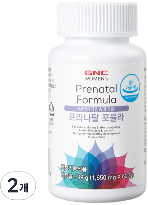 GNC 프리나탈 포뮬라 멀티비타민 99g, 60정, 2개 - 쿠팡