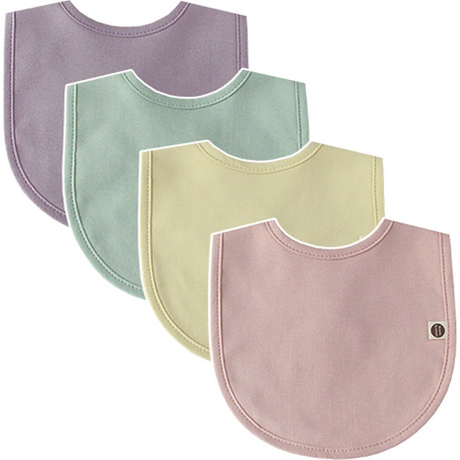 BUNNIE BLOSSOM 素色圍兜, 淺色系, 4件, 1組