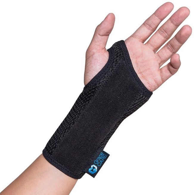 Grace CARE 手托板護腕 短版 上下支撐 台灣製造, 黑色, 1個