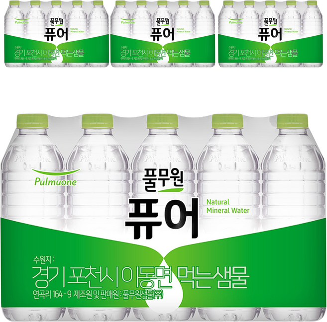 풀무원 퓨어 무라벨 생수, 500ml, 80개