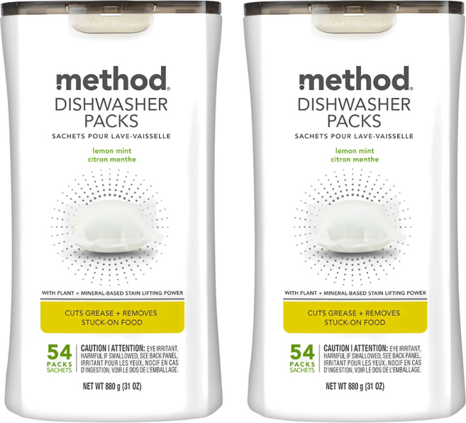 method 美則 三效聰明洗碗球 萊姆薄荷 54顆, 880g, 2罐