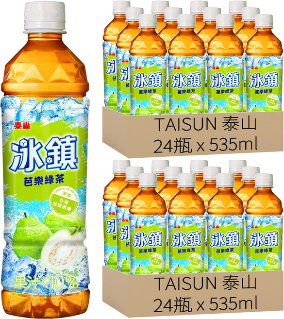 TAISUN 泰山 冰鎮 芭樂綠茶, 535ml, 48瓶