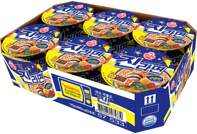 오뚜기 진라면 순한맛 용기, 6개