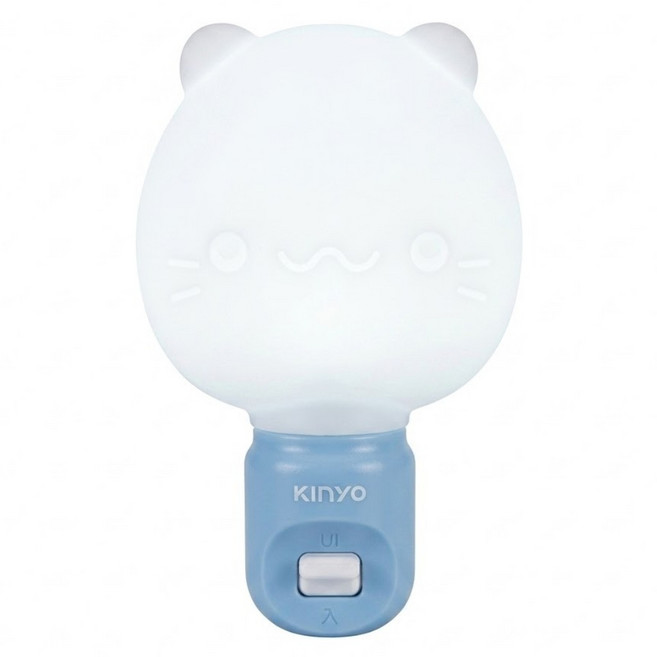 Kinyo LED造型小夜燈 NL-5923 64 x 103 x 62.5mm 36.5g, 微笑喵喵 白色