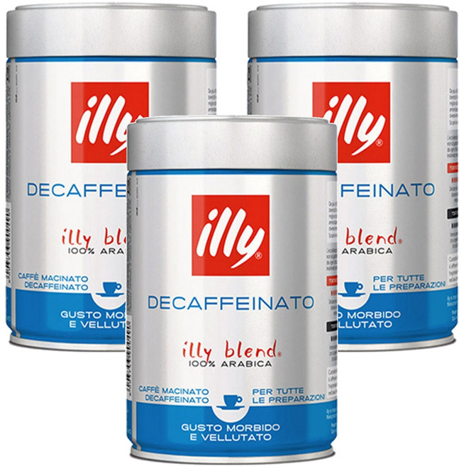 일리 디카페인 그라운드 분쇄원두, 250g, 3개