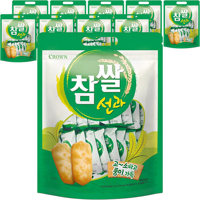크라운 참쌀선과 대, 253g, 10개