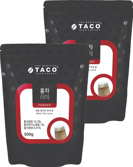 타코 홍차라떼 파우더 파우치, 500g, 1개입, 2개