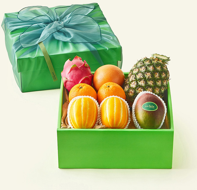 온브릭스 과일 6종 선물세트 민트 2호 3.56kg 고급보자기 포함, 1세트
