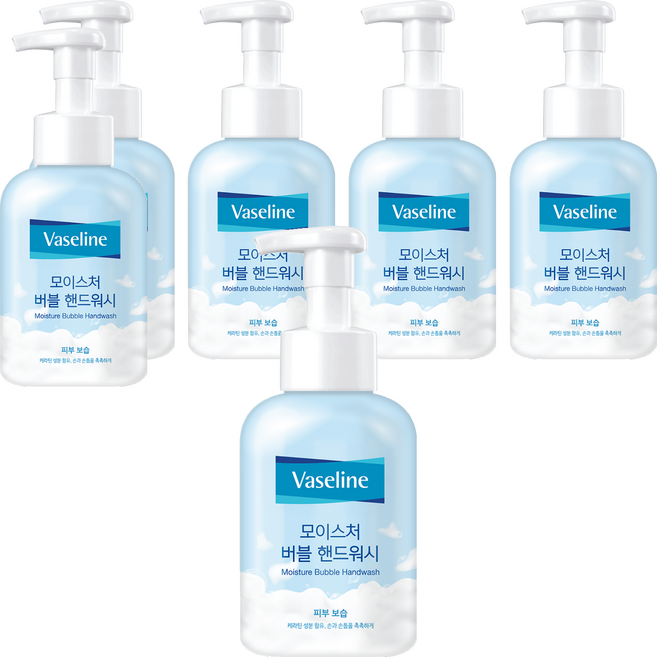 애경바세린 모이스처 버블 핸드워시, 500ml, 6개